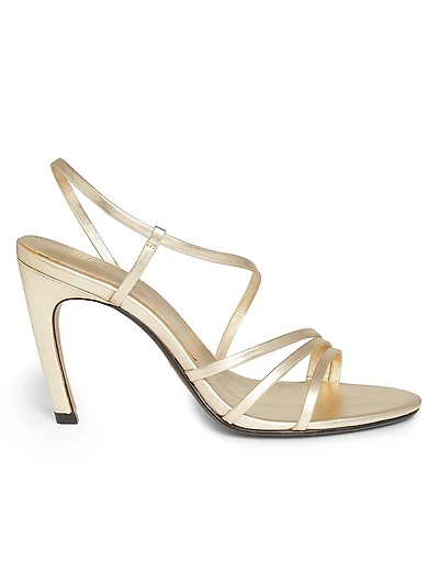 Annie Curve 85MM Metallic Leather Slingback Sandals