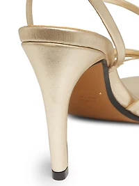 Annie Curve 85MM Metallic Leather Slingback Sandals