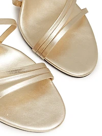 Annie Curve 85MM Metallic Leather Slingback Sandals
