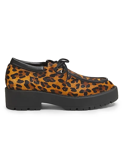 Cia 50MM Leopard-Printed Calf Hair Platform Shoes