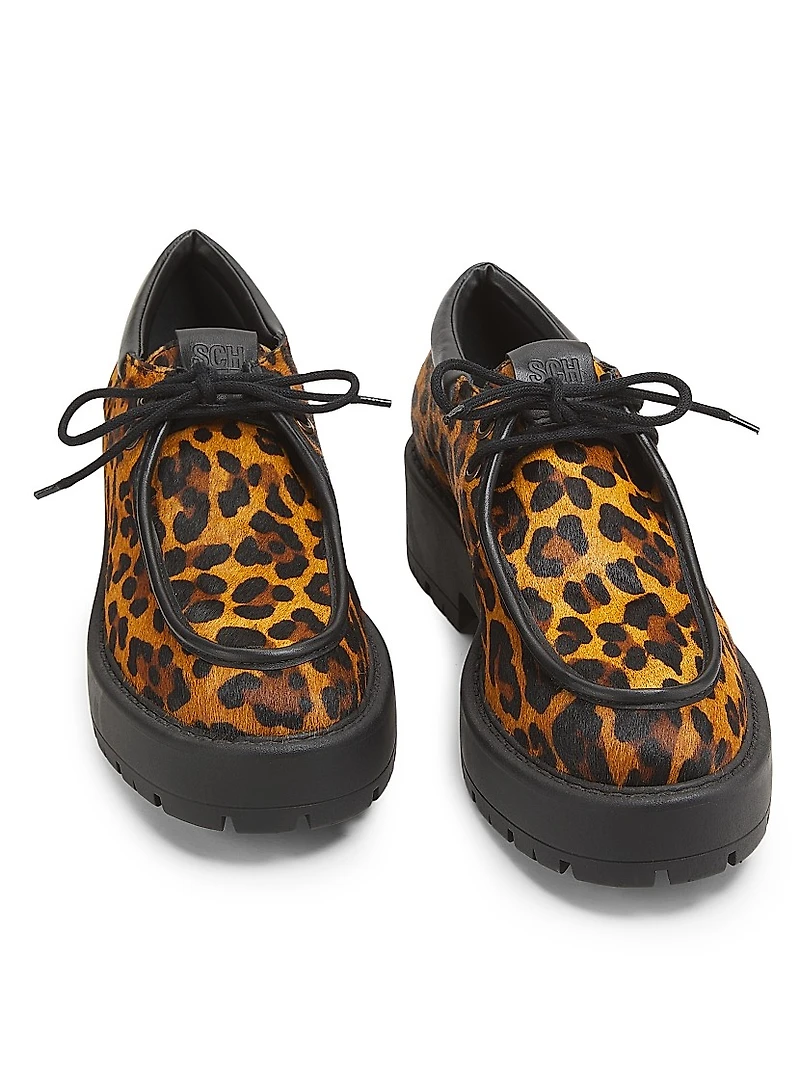 Cia 50MM Leopard-Printed Calf Hair Platform Shoes