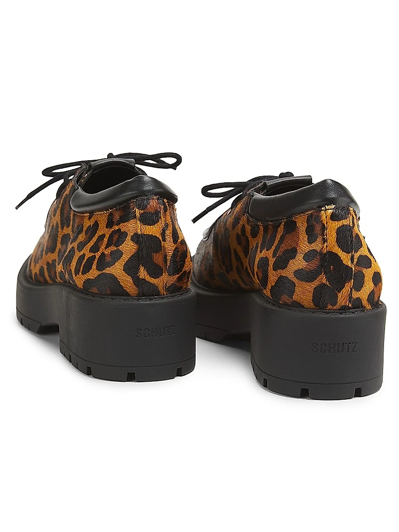 Cia 50MM Leopard-Printed Calf Hair Platform Shoes