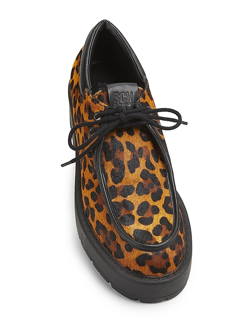 Cia 50MM Leopard-Printed Calf Hair Platform Shoes