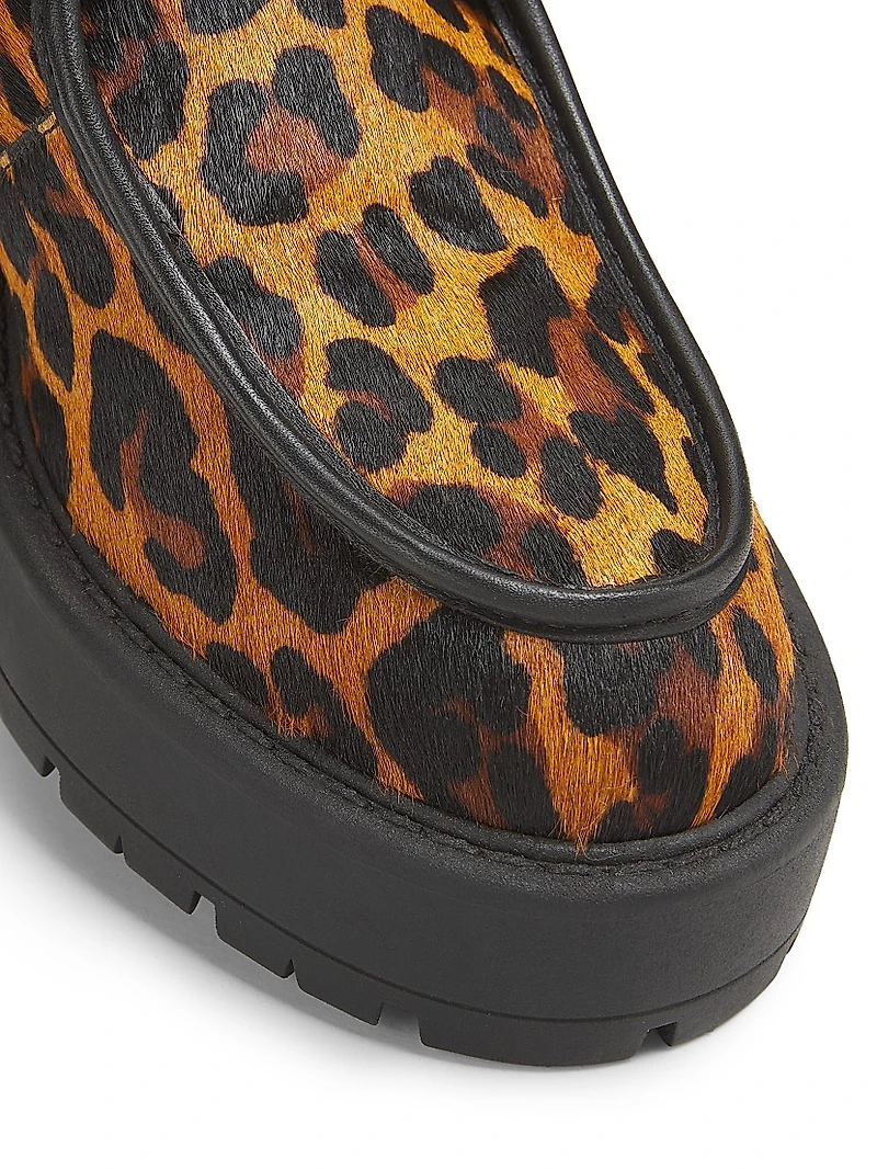 Cia 50MM Leopard-Printed Calf Hair Platform Shoes