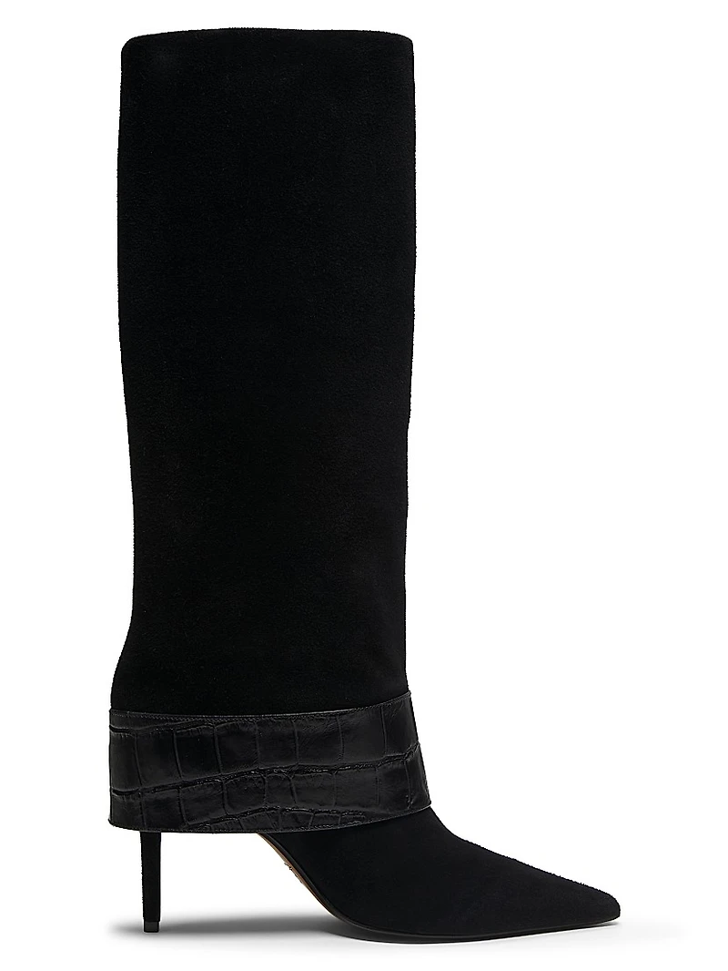 Beatrix Suede Foldover Boots