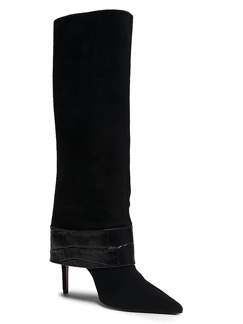 Beatrix Suede Foldover Boots
