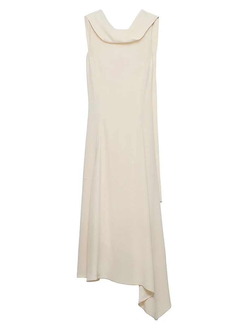 Asymmetrical Satin Crepe Dress
