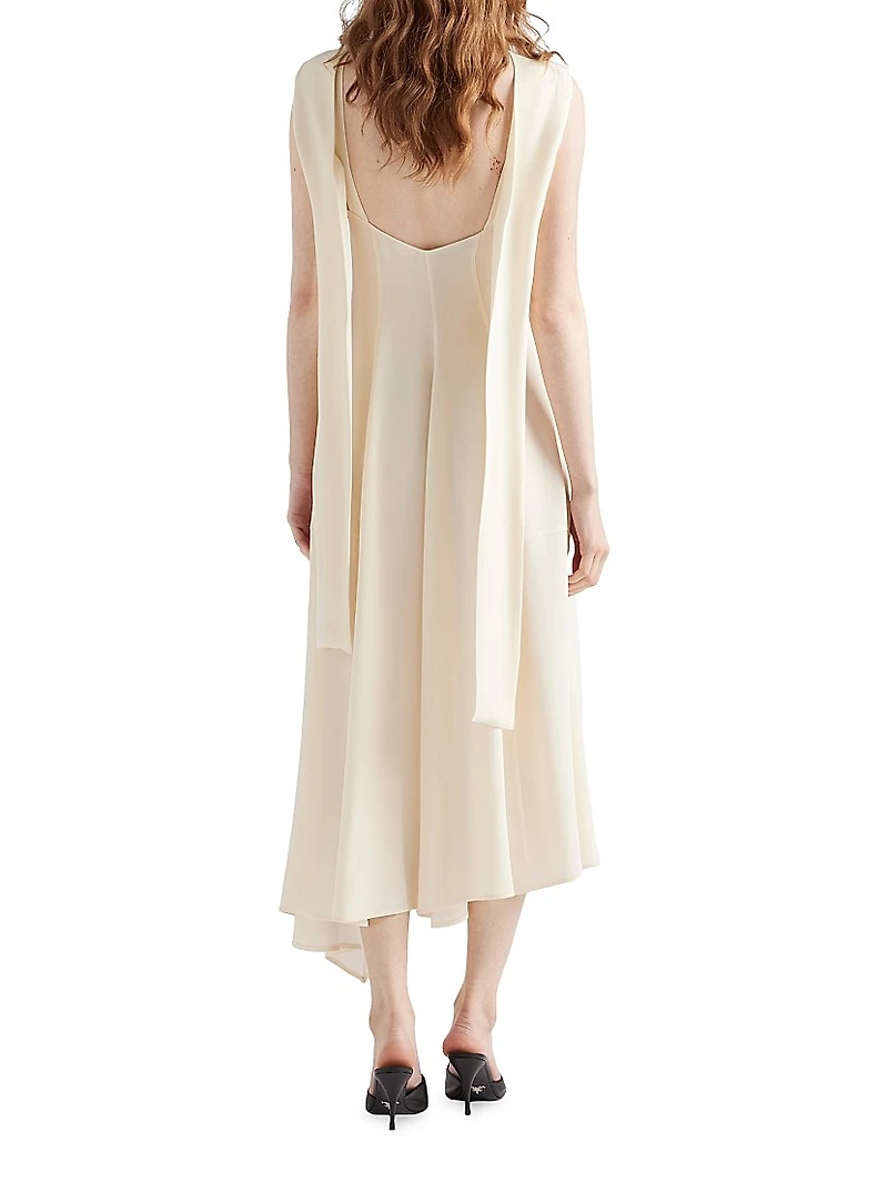 Asymmetrical Satin Crepe Dress