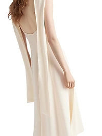 Asymmetrical Satin Crepe Dress