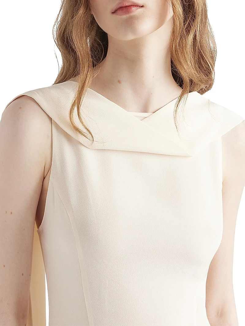 Asymmetrical Satin Crepe Dress