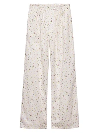 Floral Print Cotton Batiste Pants