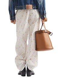 Floral Print Cotton Batiste Pants