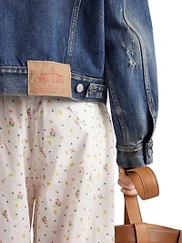 Floral Print Cotton Batiste Pants