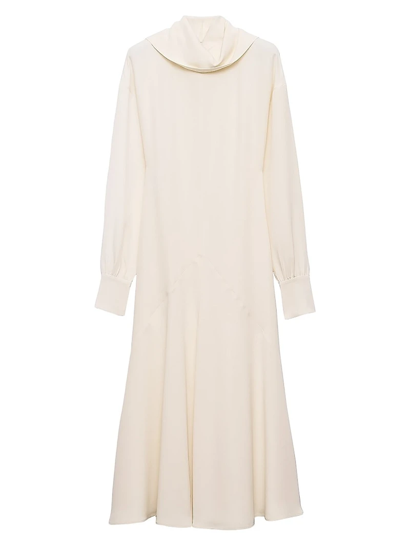 Silk Broadcloth Midi-Dress