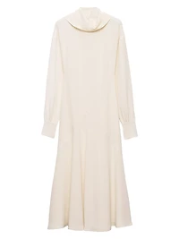 Silk Broadcloth Midi-Dress