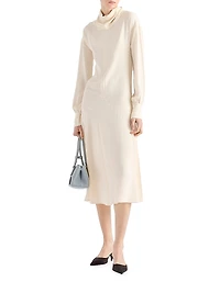 Silk Broadcloth Midi-Dress