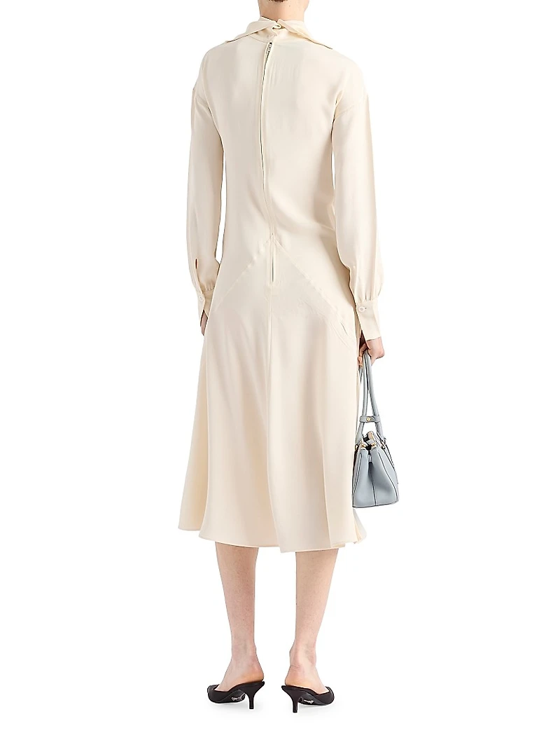 Silk Broadcloth Midi-Dress