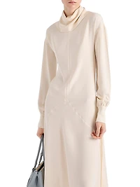 Silk Broadcloth Midi-Dress