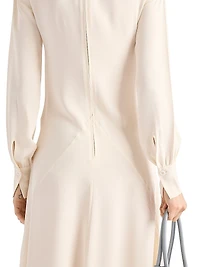 Silk Broadcloth Midi-Dress