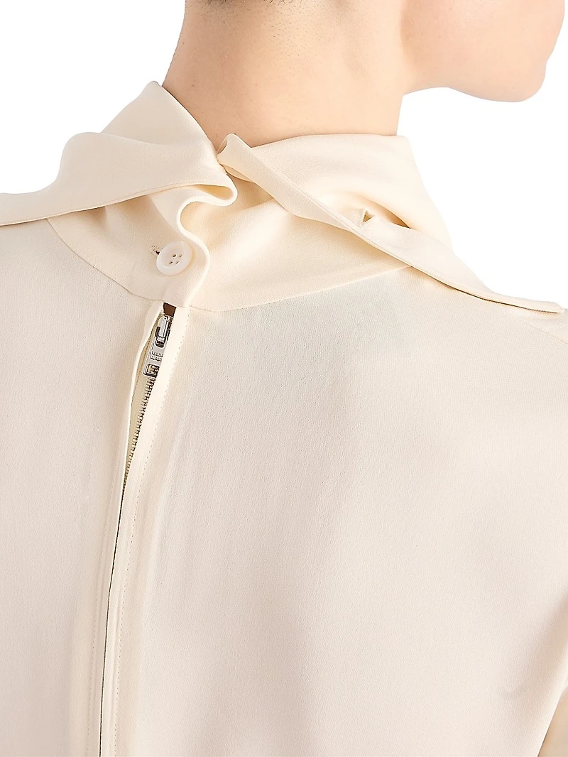 Silk Broadcloth Midi-Dress