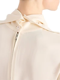 Silk Broadcloth Midi-Dress