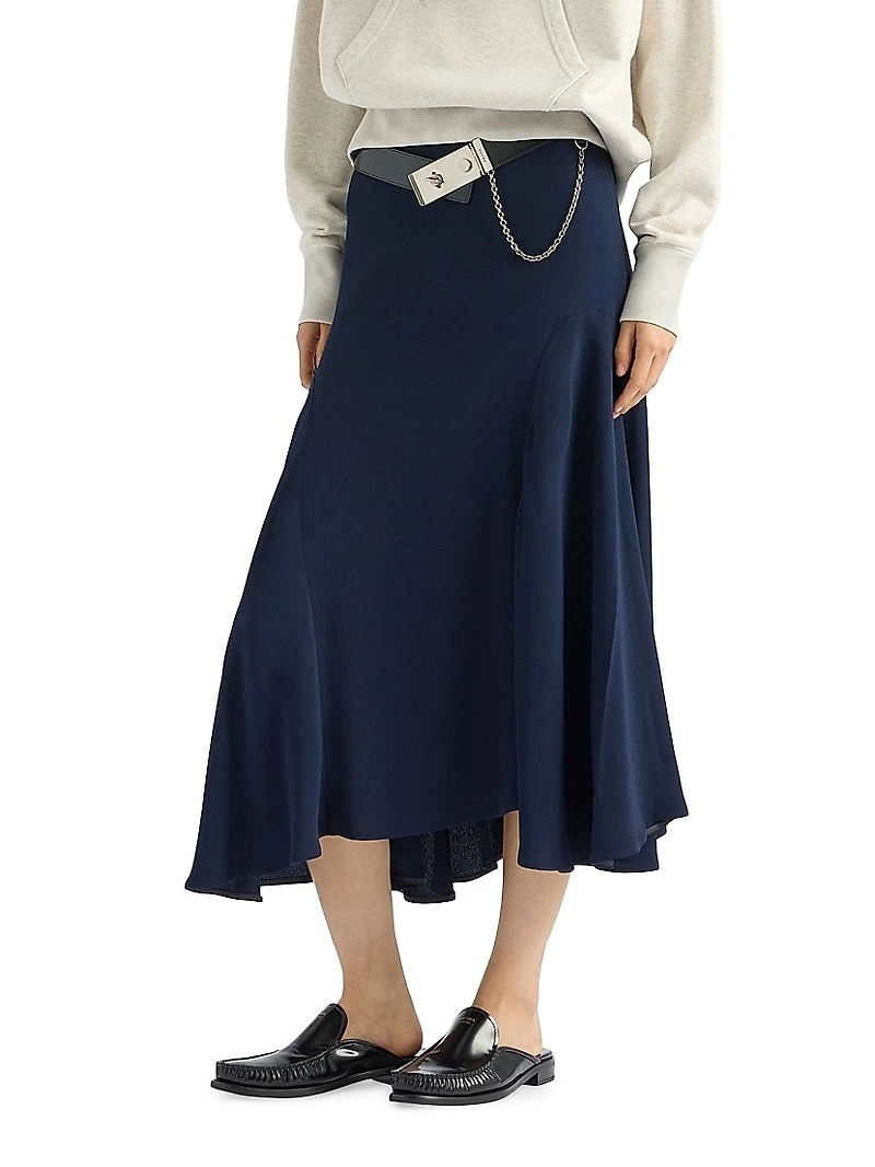 Cady Crepe Midi-Skirt