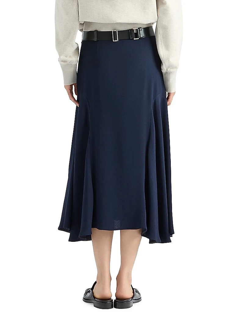 Cady Crepe Midi-Skirt