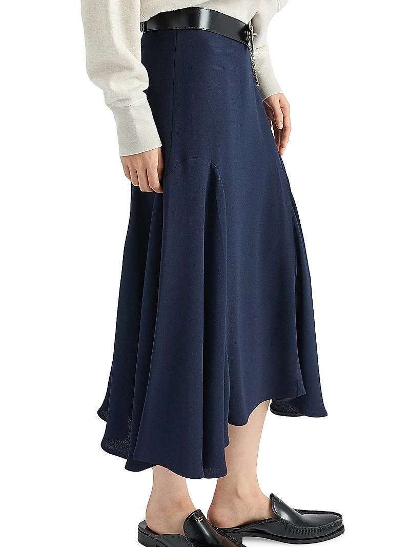 Cady Crepe Midi-Skirt