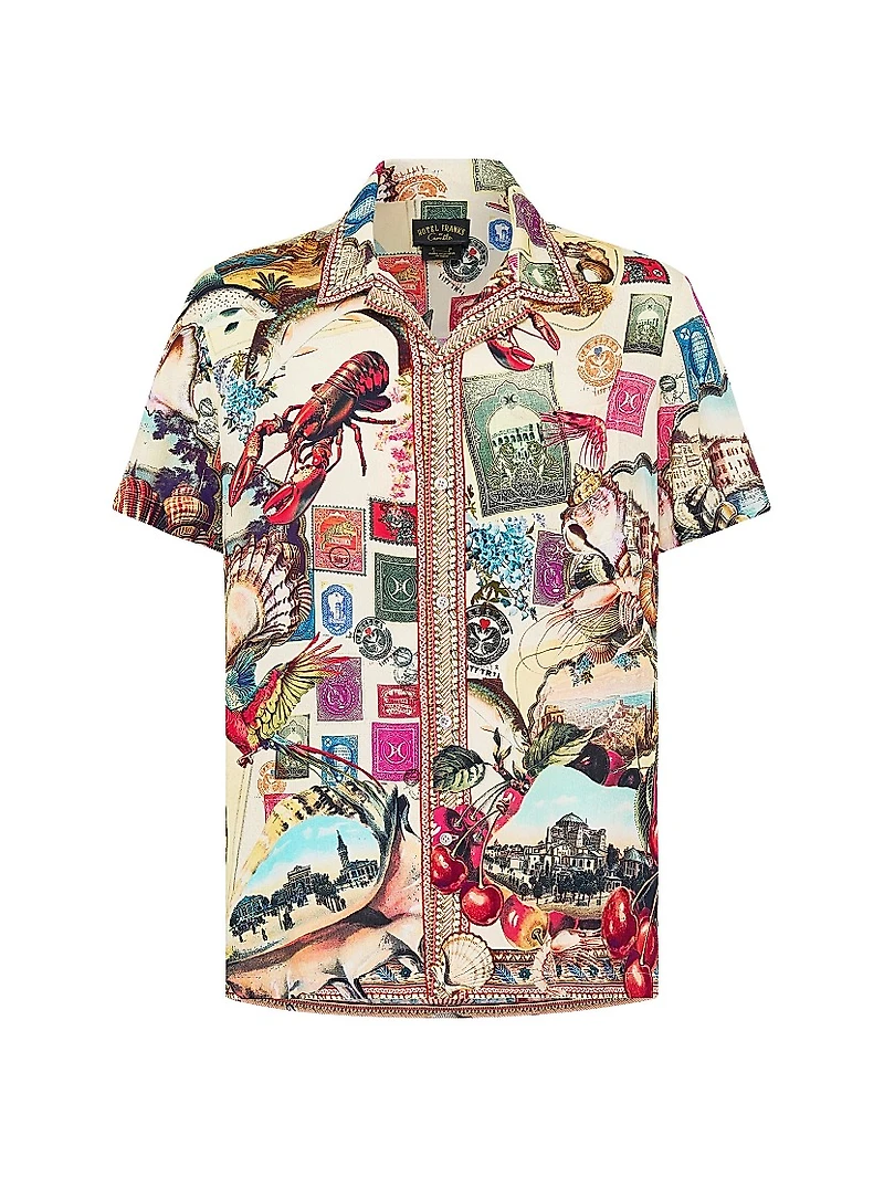Notes From The Road Printed Camp Shirt