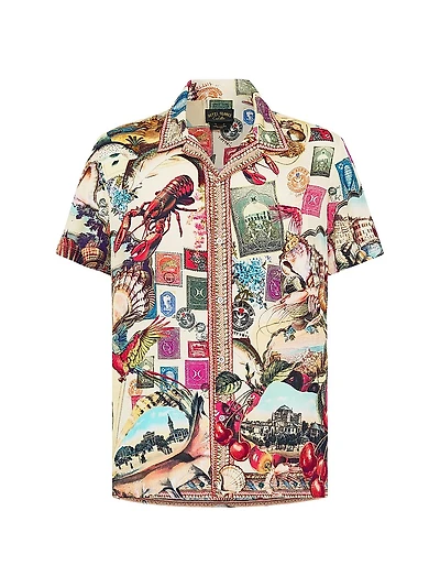 Notes From The Road Printed Camp Shirt