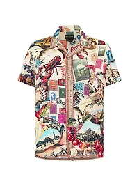 Notes From The Road Printed Camp Shirt