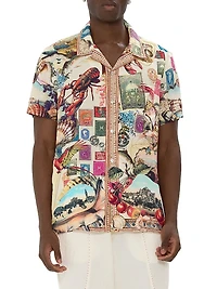 Notes From The Road Printed Camp Shirt