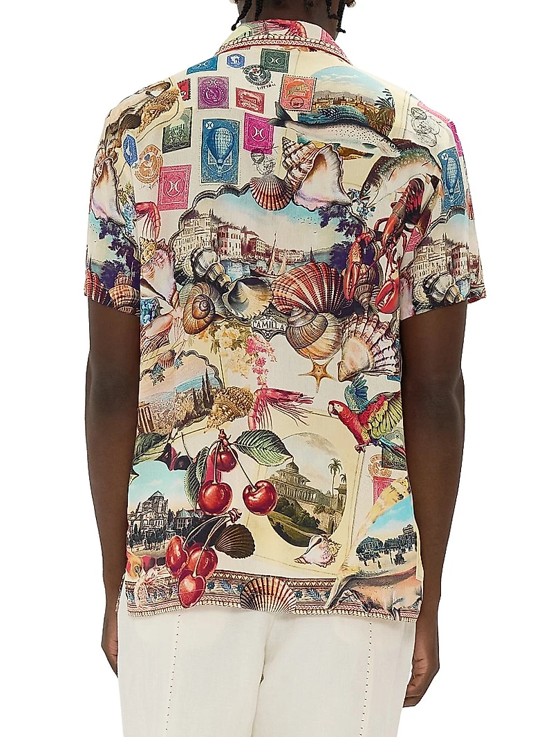 Notes From The Road Printed Camp Shirt