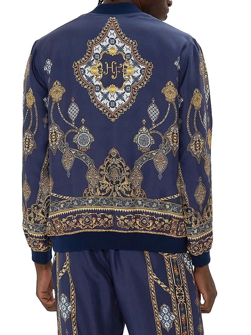The Imperial Gate Silk Reversible Bomber Jacket