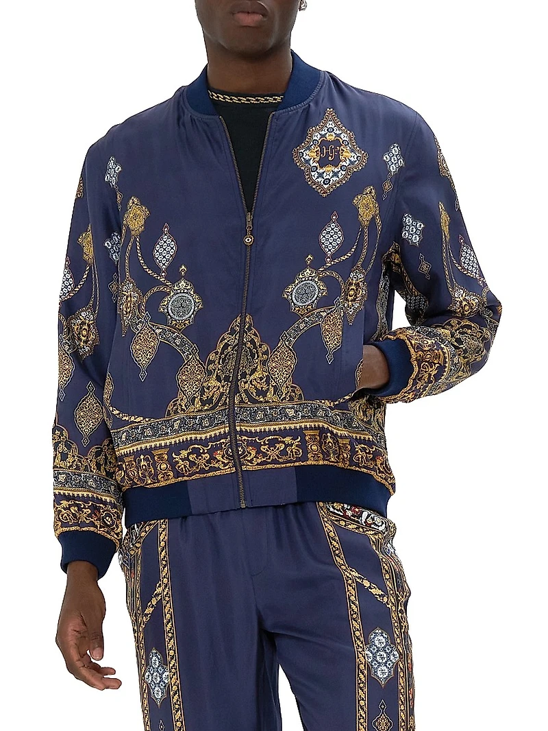 The Imperial Gate Silk Reversible Bomber Jacket