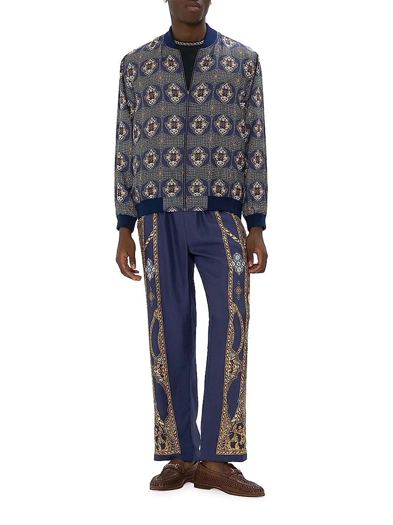 The Imperial Gate Silk Reversible Bomber Jacket