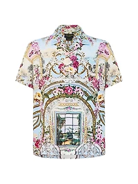 Tiled Time Printed Camp Shirt