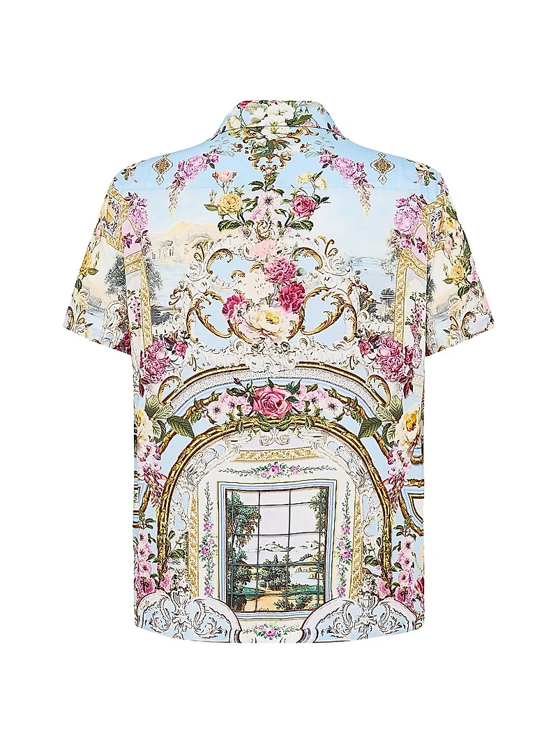 Tiled Time Printed Camp Shirt