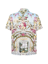 Tiled Time Printed Camp Shirt
