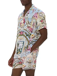 Tiled Time Printed Camp Shirt
