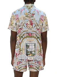 Tiled Time Printed Camp Shirt
