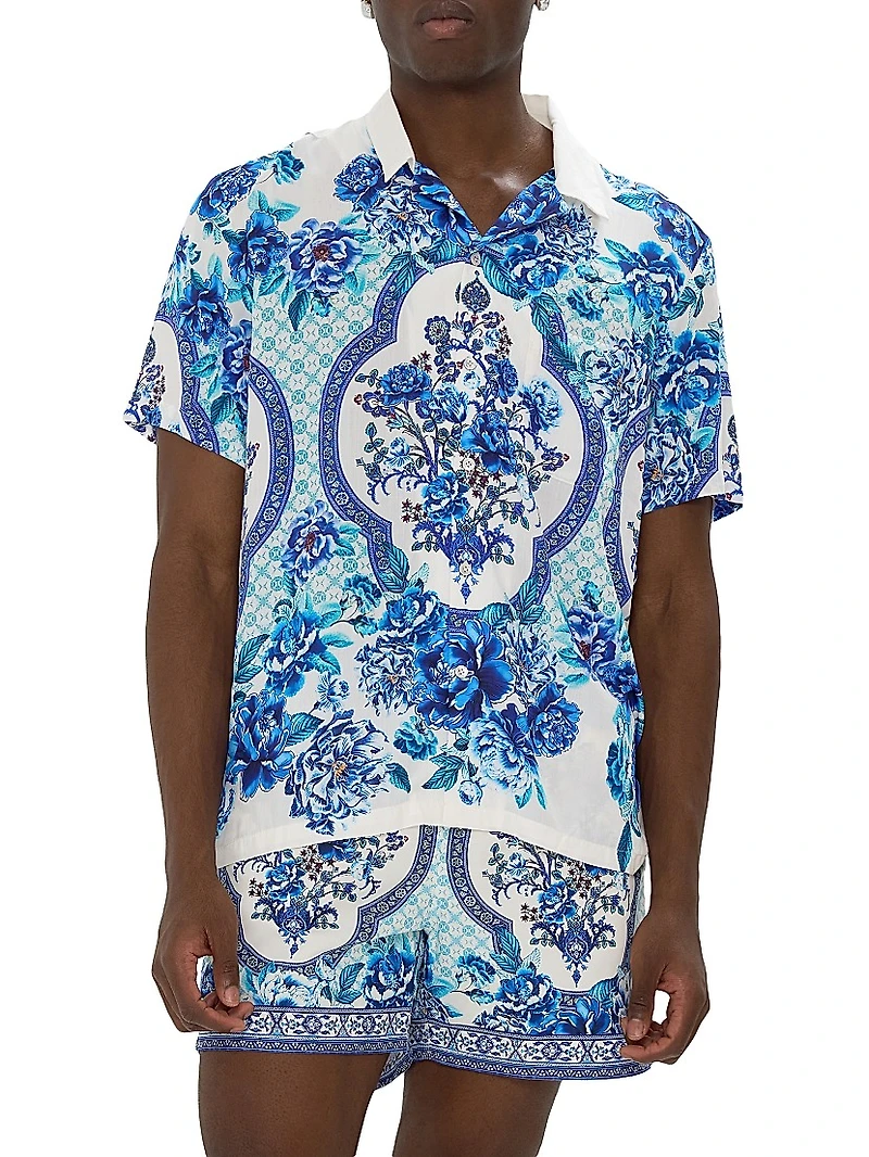 A Ceramic Garden Floral Camp Shirt