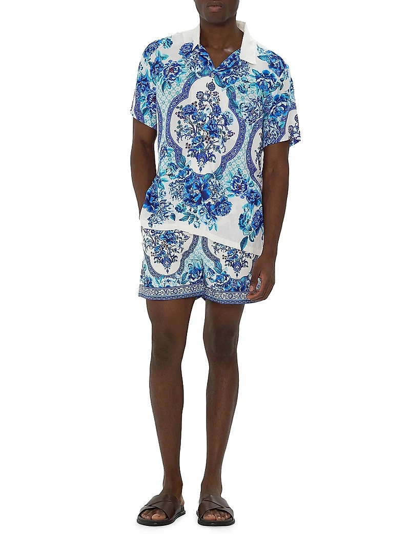 A Ceramic Garden Floral Camp Shirt