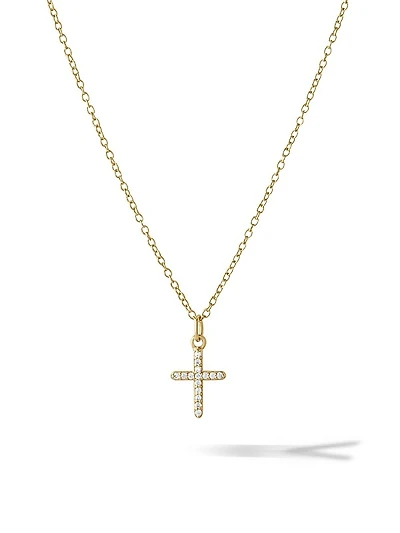 Gold Pavé Cross Necklace