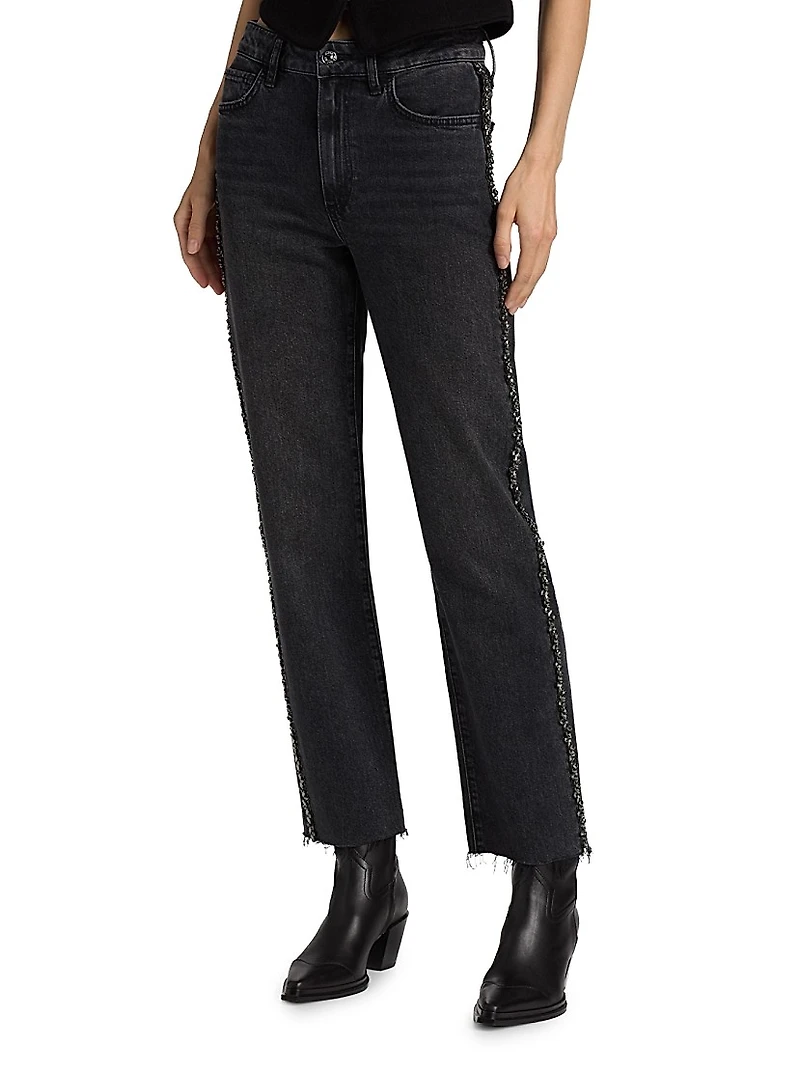 Mason Embellished Ankle-Length Jeans