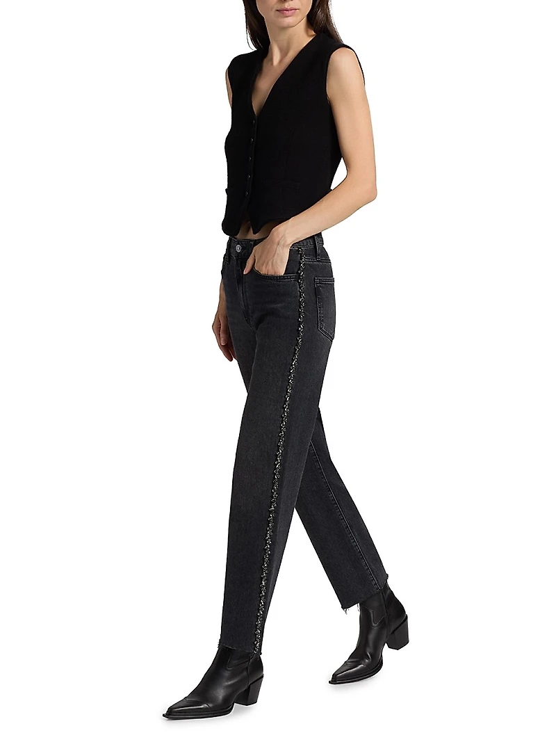 Mason Embellished Ankle-Length Jeans