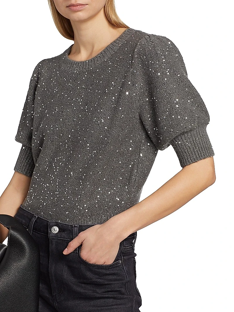 Gladiolus Sequin-Embellished Sweater