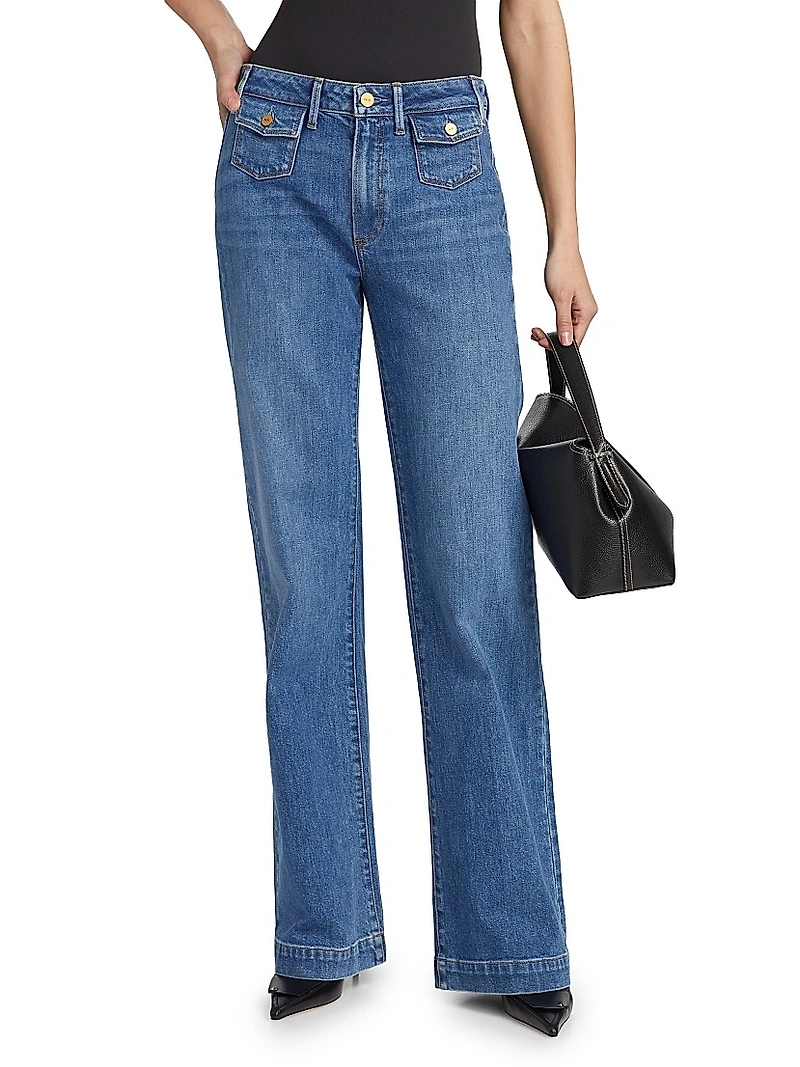 Leenah Stretch Cotton Patch Pocket Jeans