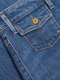 Leenah Stretch Cotton Patch Pocket Jeans