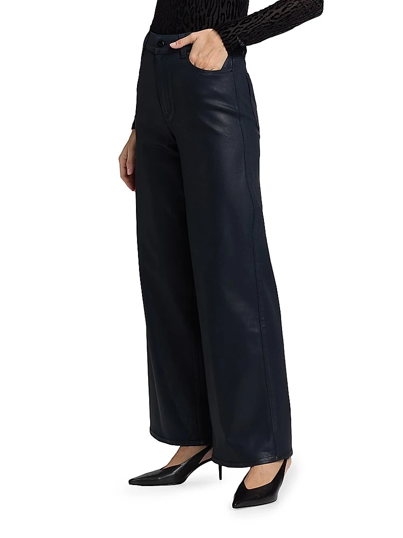 Anessa Coated High-Rise Wide-Leg Jeans